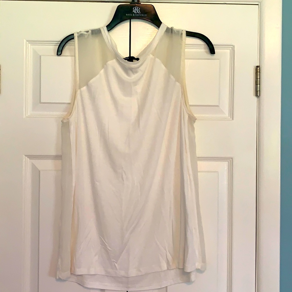 Mango white thank top